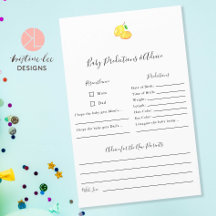 予測とアドバイスレモンベビーシャワーゲーム