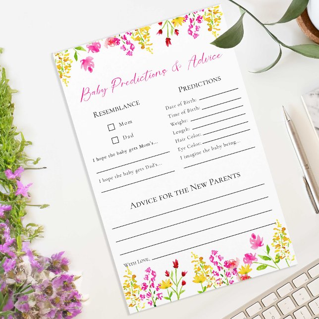 予測とアドバイスワイルドフラワーベビーシャワーゲーム (クリエイターアップロード済み)