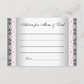 予測とアドバイス保護者の女の子の赤ちゃんシャワー アドバイスカード (裏面)