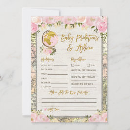 予測とアドバイス旅行赤ちゃんシャワーゲームカード 招待状