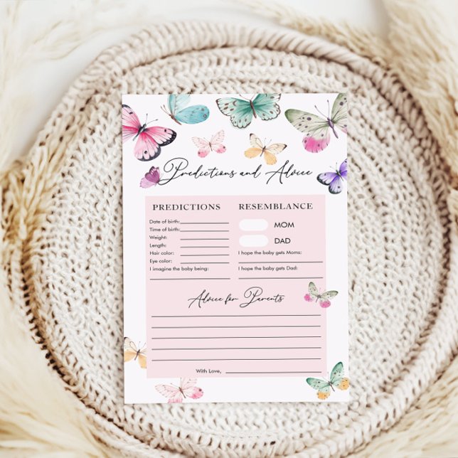 予測とアドバイス蝶の赤ちゃんシャワーゲーム (クリエイターアップロード済み)