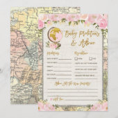 予測とアドバイス トラベル ベビーシャワー ゲーム カード (正面/裏面)