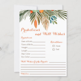 予測と良い願い赤ちゃんシャワーオレンジ 招待状