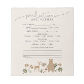 予測は赤ちゃんシャワーゲームボホウッドランドを願う ノートパッド (正面)