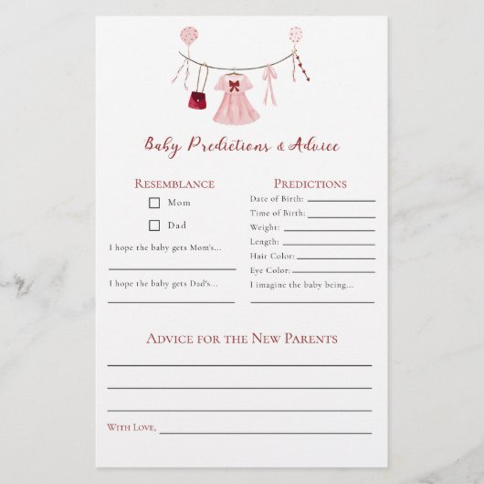予測アドバイスリトルスウィートベイビーシャワー チラシ (正面)