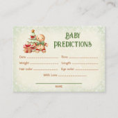 予測グリーンレッドクリスマスベビーシャワーゲーム エンクロージャーカード (正面)