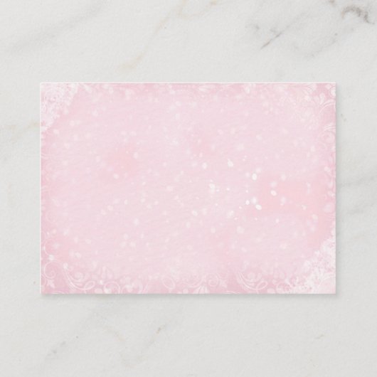 予測ピンクのクリスマスベビーシャワーゲーム エンクロージャーカード (裏面)