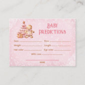 予測ピンクのクリスマスベビーシャワーゲーム エンクロージャーカード (正面)