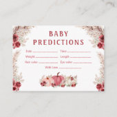 予測秋カボチャ赤ちゃんシャワーゲームカード エンクロージャーカード (正面)