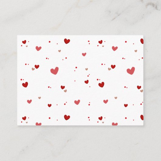 予測赤い甘い赤ちゃんシャワーゲーム エンクロージャーカード (裏面)