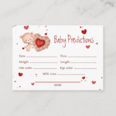 予測赤い甘い赤ちゃんシャワーゲーム エンクロージャーカード (正面)