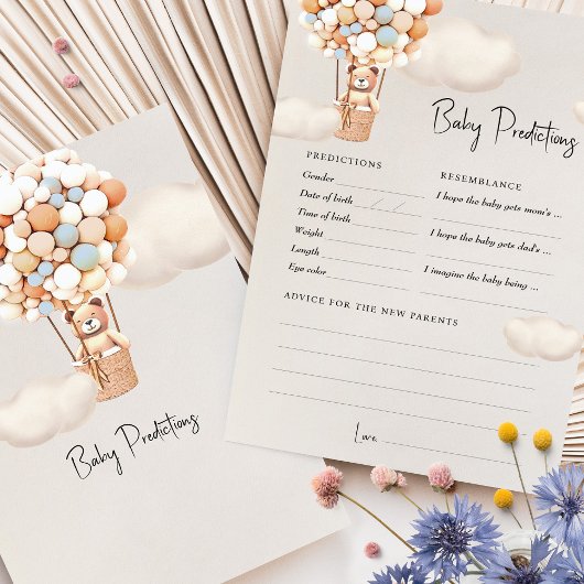 予測赤ちゃんシャワーゲームアドバイスクマ風船