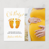 予算ああベビー写真ベビーシャワー招待状。 (正面)