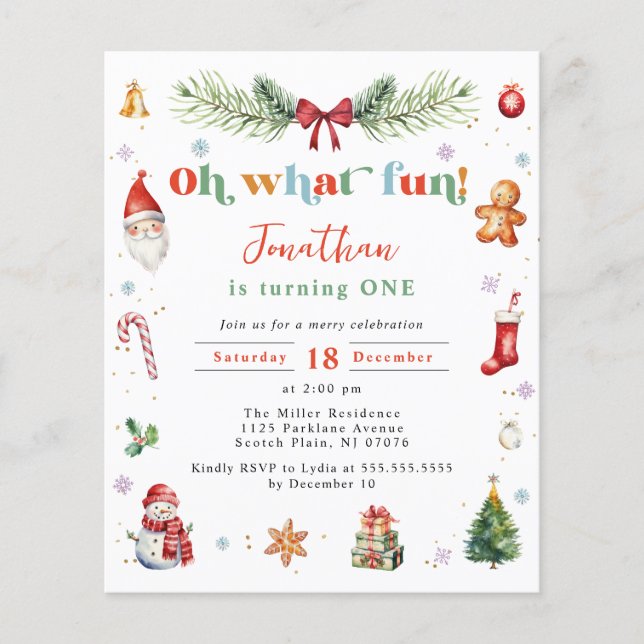 予算ああ何おもしろいカラフルクリスマス1st誕生日 (正面)