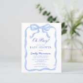 予算ああ男の子ブルーリボンボウ赤ちゃんシャワー (スタンド正面)