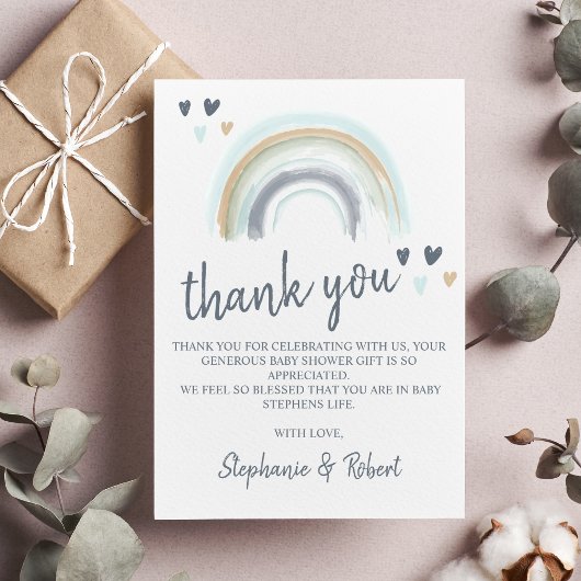 予算ああ赤ちゃんシャワー青ボホレインボーありがとう