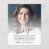 予算ありがとうお葬式フォト悔やみや弔慰悲しみカード (裏面)