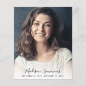 予算ありがとうお葬式フォト悔やみや弔慰悲しみカード (正面)