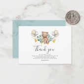 予算ありがとうウッドランドベアーベイビーシャワー ノートカード (正面/裏面インサイチュ)