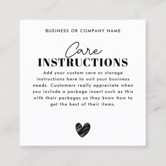 予算ありがとうハート気に指導業務 スクエア名刺 (裏面)