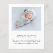 予算ありがとう写真の誕生発表 (裏面)