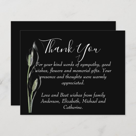 予算ありがとう葬儀記念テンプレートリリー (正面/裏面)