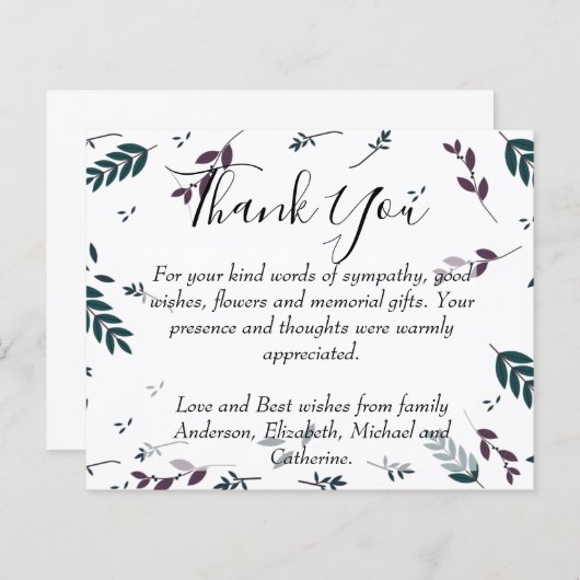 予算ありがとう葬儀記念テンプレート (正面/裏面)