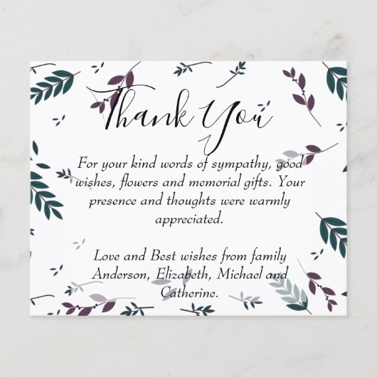 予算ありがとう葬儀記念テンプレート (正面)