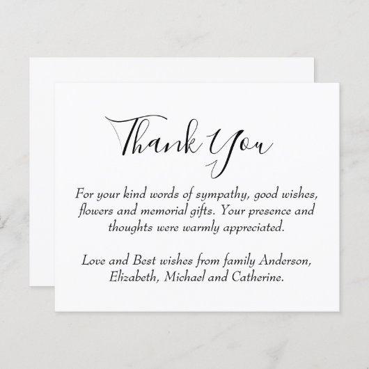 予算ありがとう葬儀記念テンプレート (正面/裏面)