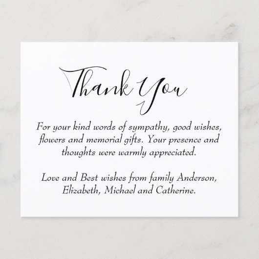 予算ありがとう葬儀記念テンプレート (正面)