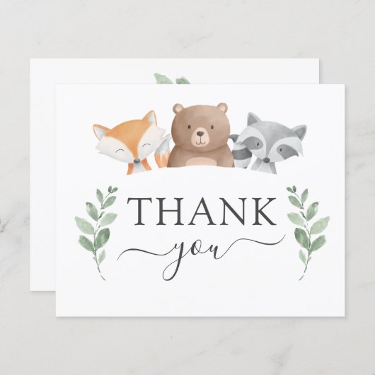 予算ありがとう赤ちゃんシャワー森林の緑 (正面/裏面)