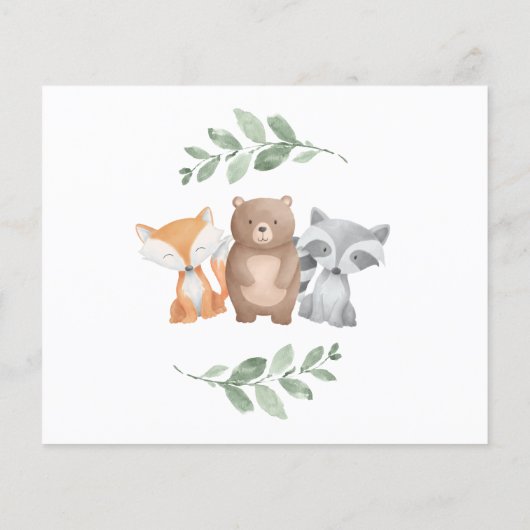 予算ありがとう赤ちゃんシャワー森林の緑 (裏面)