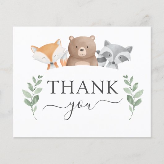 予算ありがとう赤ちゃんシャワー森林の緑 (正面)