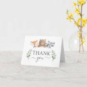 予算ありがとう赤ちゃんシャワー森林の緑 カード (黄色い花)