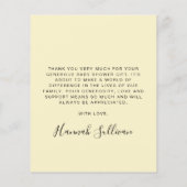 予算ありがとう赤ちゃんシャワー黄色のキャリッジ (裏面)