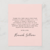 予算ありがとう赤ちゃん女の子シャワー (裏面)