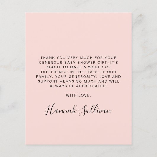 予算ありがとう赤ちゃん女の子シャワー (裏面)
