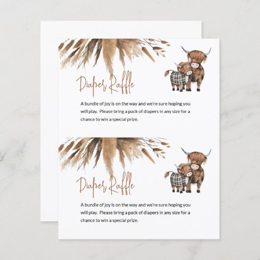 予算おむつラッフルカウファームカードセンターカット (正面/裏面)