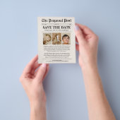 予算おもしろいの結婚新聞日付を保存 チラシ (手)