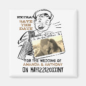 予算おもしろいは日付を保存するフォトマカスタムグネット マグネット (正面)