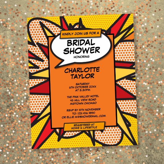 予算おもしろいブライダルシャワー漫画帳招待状