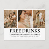 予算おもしろい写真シンプル結婚式日付の保存 ポストカード (正面)