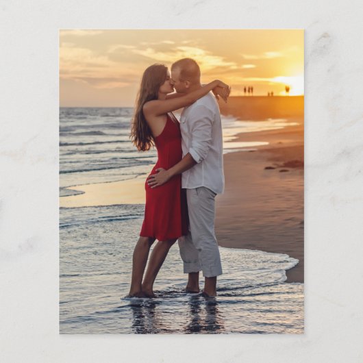 予算おもしろい写真モダン結婚式の日付の保存 チラシ (裏面)