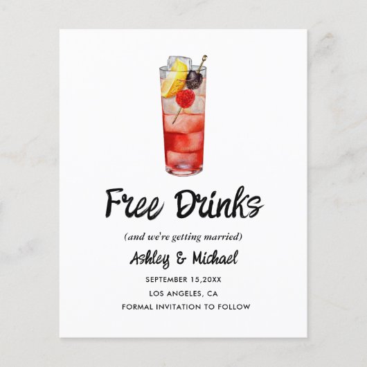 予算おもしろい写真モダン結婚式の日付の保存 チラシ (正面)