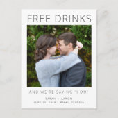 予算おもしろい写真結婚式の日付の保存 案内ポストカード (正面)