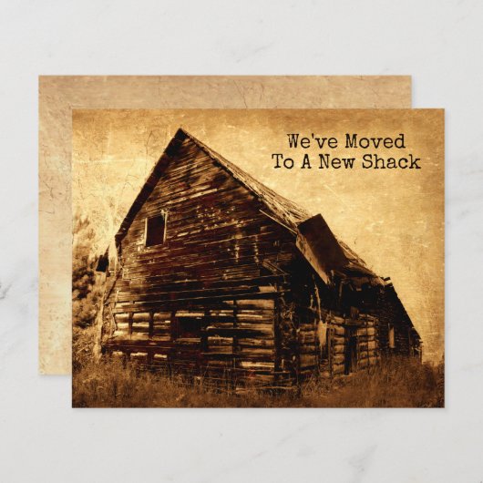 予算おもしろい古いシャック新しい住所の国の移動 (正面/裏面)