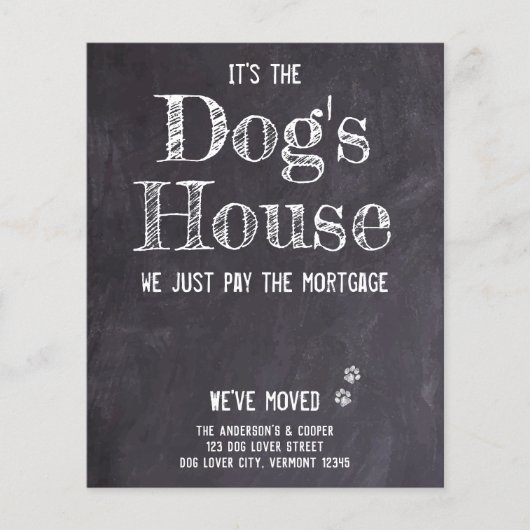 予算おもしろい引っ越しました犬の引越し発表 (正面)