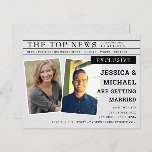 予算おもしろい新聞ヘッドライン写真保存 (正面/裏面)