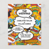 予算おもしろい漫画ブックフォト結婚式招待状 (正面)