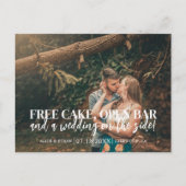 予算おもしろい無料ケーキオープンバー日付の保存 案内ポストカード (正面)